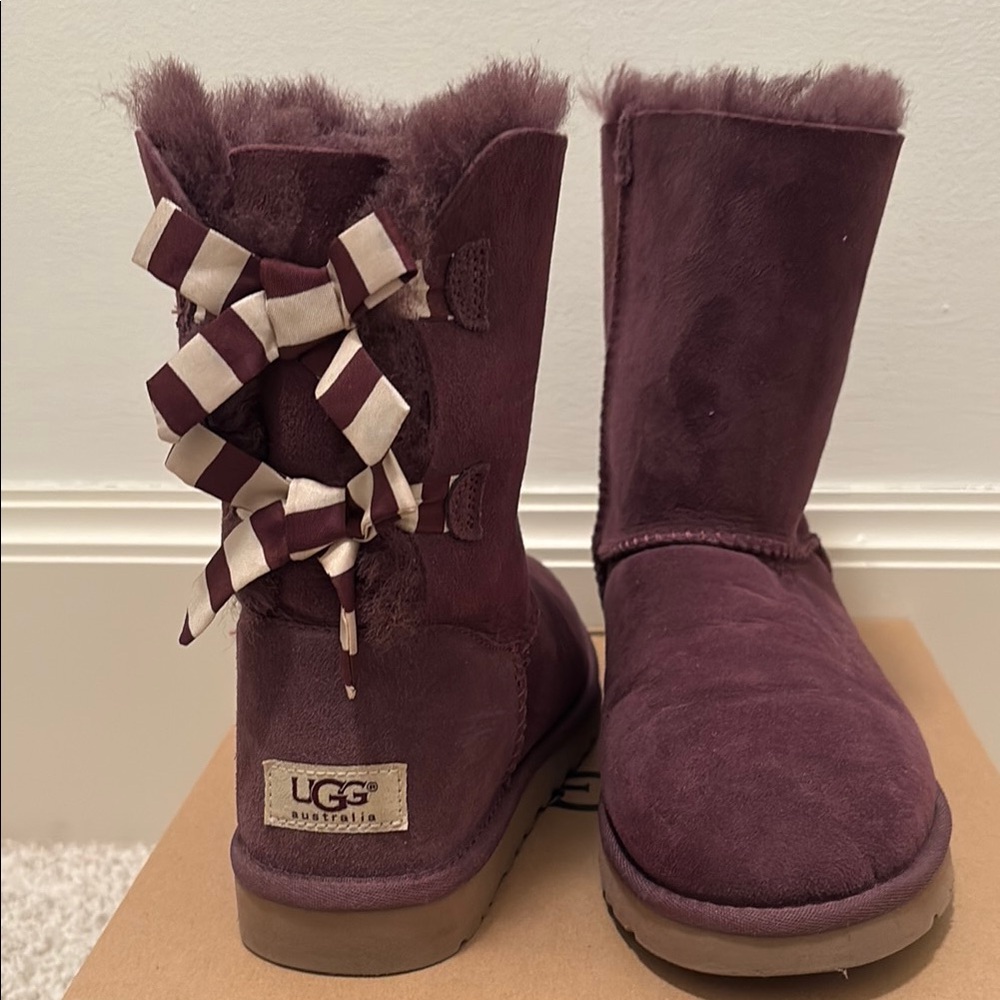 UGG Purple Winter Rain Boots with Plush Lining